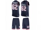 Mens Nike New England Patriots #62 Joe Thuney Limited Navy Blue Tank Top Suit NFL Jersey