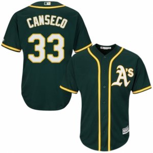 Men\'s Majestic Oakland Athletics #33 Jose Canseco Authentic Green Alternate 1 Cool Base MLB Jersey