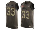 Mens Nike San Francisco 49ers #33 Joe Williams Limited Green Salute to Service Tank Top NFL Jersey