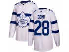 Men Adidas Toronto Maple Leafs #28 Tie Domi White Authentic 2018 Stadium Series Stitched NHL Jersey