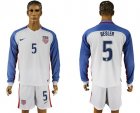 USA #5 Besler Home Long Sleeves Soccer Country Jersey