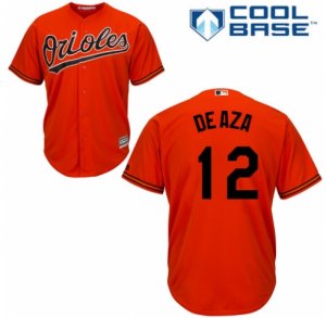 Men\'s Majestic Baltimore Orioles #12 Alejandro De Aza Replica Orange Alternate Cool Base MLB Jersey