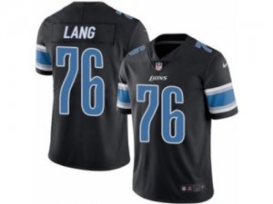 Mens Nike Detroit Lions #76 T.J. Lang Limited Black Rush NFL Jersey