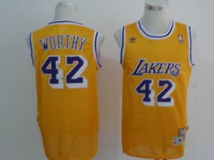 nba los angeles lakers #42 worihy yellow