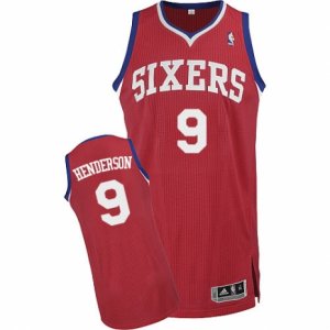 Men\'s Adidas Philadelphia 76ers #9 Gerald Henderson Authentic Red Road NBA Jersey