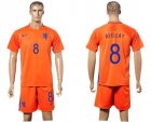 Holland #8 Afellay Home Soccer Country Jersey