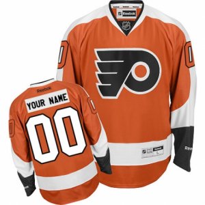 Men\'s Reebok Philadelphia Flyers Customized Premier Orange Home NHL Jersey