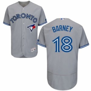 Mens Majestic Toronto Blue Jays #18 Darwin Barney Grey Flexbase Authentic Collection MLB Jersey