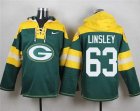 Nike Green Bay Packers #63 Corey Linsley Green Player Pullover Hoodie