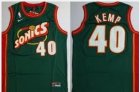 NBA all stars Seattle Supersonics #40 Shawn Kemp green