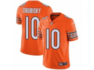 Mens Nike Chicago Bears #10 Mitchell Trubisky Vapor Untouchable Limited Orange Rush NFL Jersey