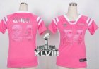 Nike Seattle Seahawks #24 Marshawn Lynch Pink Super Bowl XLVIII Women NFL Elite Draft Him Shimmer Jersey