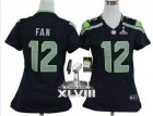 Nike Seattle Seahawks #12 Fan Steel Blue Super Bowl XLVIII Stitched NFL women Elite Jersey