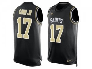 Mens Nike New Orleans Saints #17 Ted Ginn Jr Limited Black Player Name & Number Tank Top NFL Jersey