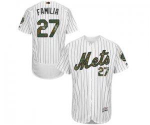 Men\'s Majestic New York Mets #27 Jeurys Familia Authentic White 2016 Memorial Day Fashion Flex Base MLB Jersey