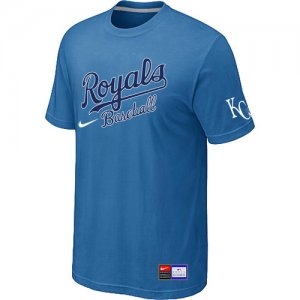 MLB Kansas City Royals light Blue Nike Short Sleeve Practice T-Shirt