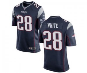 Mens Nike New England Patriots #28 James White Game Navy Blue Team Color NFL Jersey