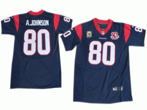 Nike NFL Houston Texans #80 Andre Johnson blue Jerseys W 10th Patch(Limited)