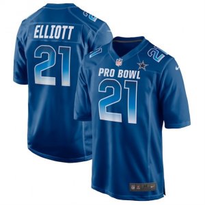 Nike NFC Cowboys #21 Ezekiel Elliott Royal 2019 Pro Bowl Game Jersey