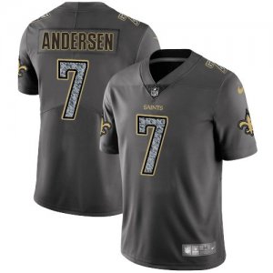 Nike Saints #7 Morten Andersen Gray Static Vapor Untouchable Limited Jersey