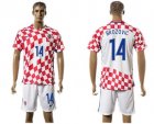 Croatia #14 Brozovic Home Soccer Country Jersey