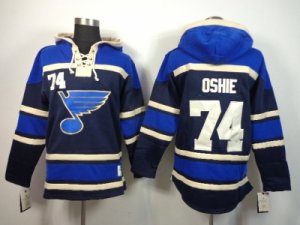 nhl jerseys st. louis blues #74 oshie blue[pullover hooded sweatshirt]