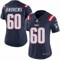 Women's Nike New England Patriots #60 David Andrews Limited Navy Blue Rush NFL Jersey