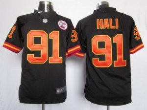 Nike NFL Kansas City Chiefs #91 Tamba Hali Black Jerseys(Game)