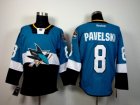 NHL San Jose Sharks #8 Joe Pavelski blue-black jerseys