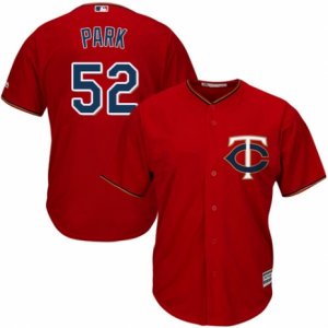 Men\'s Majestic Minnesota Twins #52 Byung-Ho Park Authentic Scarlet Alternate Cool Base MLB Jersey