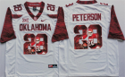 Oklahoma Sooners 28 Adrian Peterson White Portrait Number College Jersey