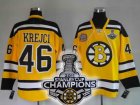 nhl boston bruins #46 krejci yellow[2011 stanley cup champions]