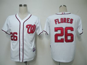 MLBWashington Nationals #26 Flores White[Cool Base]