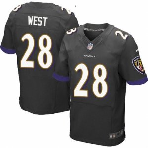 Mens Nike Baltimore Ravens #28 Terrance West Elite Black Alternate NFL Jersey