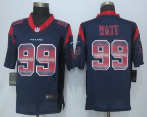 2015 New Nike Houston Texans #99 Watt Navy Blue Strobe Jerseys(Limited)