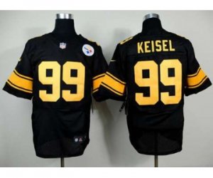 Nike pittsburgh steelers #99 keisel black jerseys[Elite][number yellow]