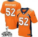 Nike Denver Broncos #52 Wesley Woodyard Orange Team Color Super Bowl XLVIII NFL Jersey(2014 New Elite)