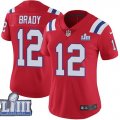 Nike Patriots #12 Tom Brady Red Women 2019 Super Bowl LIII Vapor Untouchable Limited Jersey