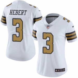 Women\'s Nike New Orleans Saints #3 Bobby Hebert Limited White Rush NFL Jersey