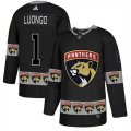 Panthers #1 Roberto Luongo Black Team Logos Fashion Adidas Jersey