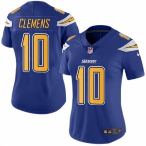 Women\'s Nike San Diego Chargers #10 Kellen Clemens Limited Electric Blue Rush NFL Jersey