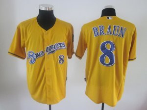 mlb jerseys milwaukee brewers #8 ryan braun yellow