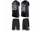 Mens Nike Oakland Raiders #18 Connor Cook Limited Black Tank Top Suit NFL Jersey