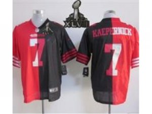 2013 Nike Super Bowl XLVII San Francisco 49ers #7 Colin Kaepernick red-black jerseys(Elite split)