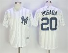 Yankees #20 Jorge Posada White Cool Base Jersey