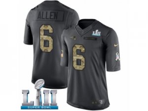 Men Nike New England Patriots #6 Ryan Allen Limited Black 2016 Salute to Service Super Bowl LII NFL Jersey