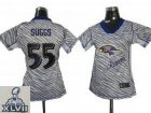 2013 Super Bowl XLVII Women NEW NFL Baltimore Ravens #55 Terrell Suggs Zebra Field Flirt Fashion Jerseys