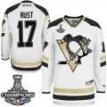 Mens Reebok Pittsburgh Penguins #17 Bryan Rust Premier White 2014 Stadium Series 2016 Stanley Cup Champions NHL Jersey