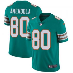 Nike Dolphins #80 Danny Amendola Aqua Throwback Vapor Untouchable Limited Jersey