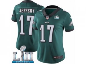 Women Nike Philadelphia Eagles #17 Alshon Jeffery Midnight Green Team Color Vapor Untouchable Limited Player Super Bowl LII NFL Jersey